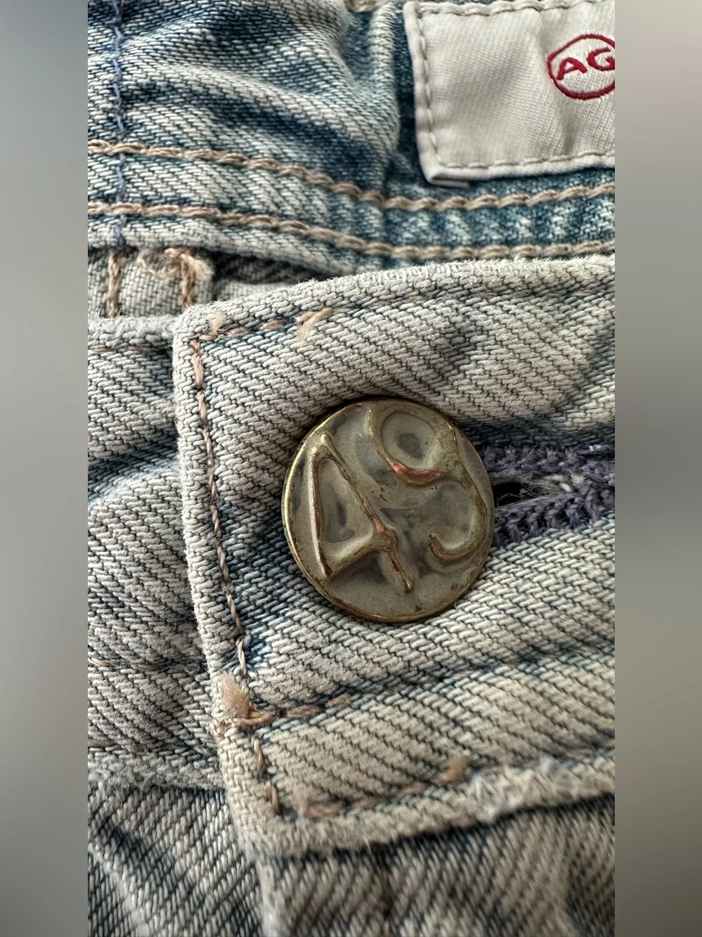 AG Adriano Goldschmied Everett Slim Straight Distressed Jeans 32 USA
